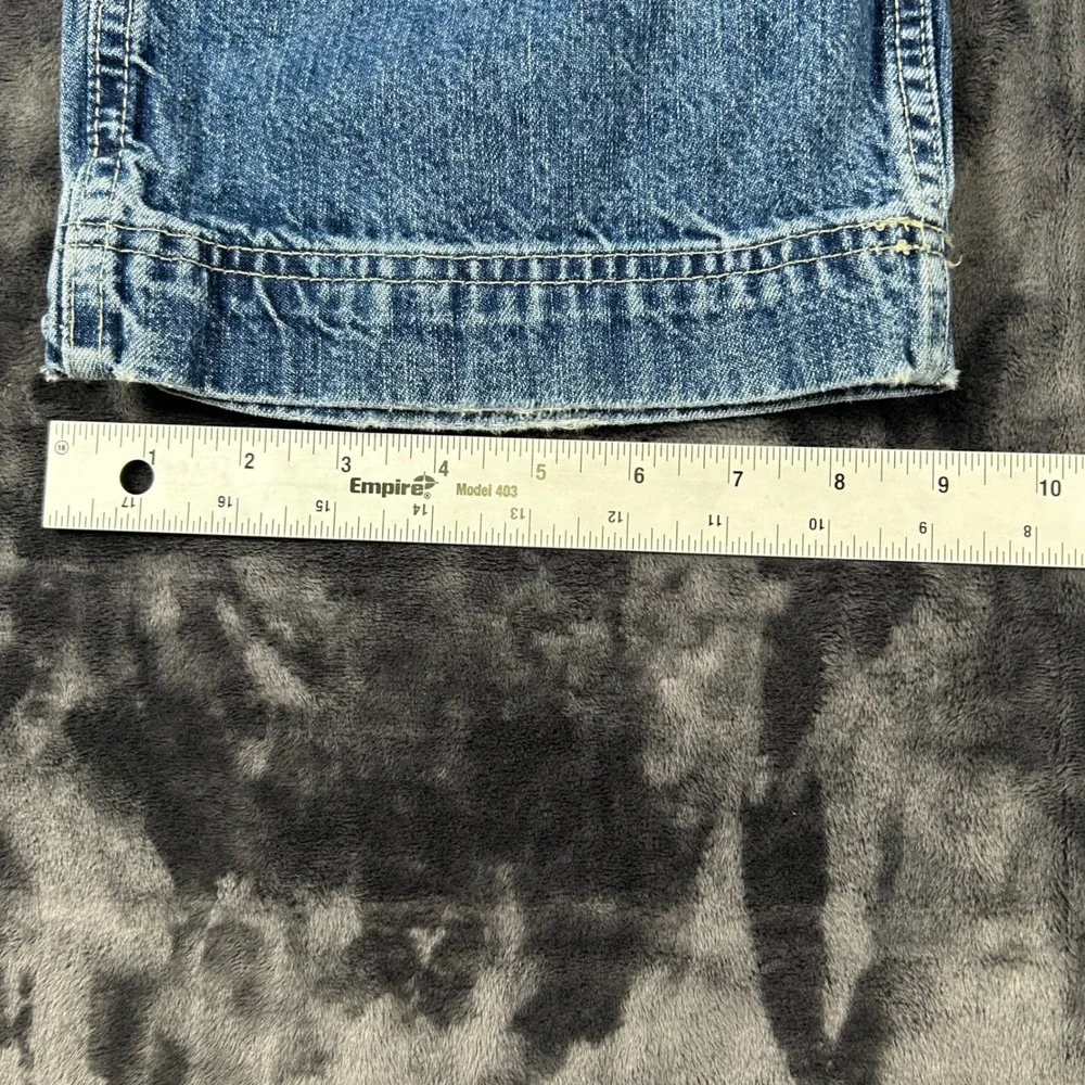 Eddie Bauer Carpenter Jeans Mens 34x32 Blue Denim Workwear Utility Pants